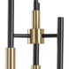 Hewitt 3 Light 7 inch Black / Brass / Black Chandelier Ceiling Light, Small